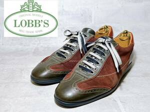 定価3.8万円【極美品】LOBB'S ロブス 上質 レザースニーカー 本革 レザー 40（約25cm）イタリア製 メンズ 高級紳士靴