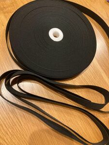 ポリウレタンカラー織ゴム20mm幅長持ち洗濯に強い黒ゴムバンド5m