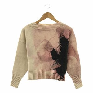 ALEXANDER MCQUEEN / Alexander McQueen | cashmere Blend wool knitted pull over | XS | ivory / black / pink series 