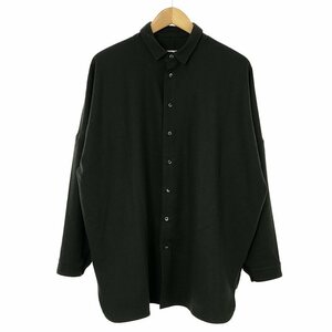 TROVE / トローブ | UNI WIDE WOOL SHIRT ワイド ウールシャツ | 1 | チャコール | メンズ