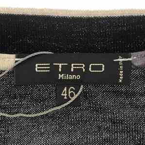 ETRO / エトロ | 花柄プリント ニット切替 トップス | 46 | ブラック/ホワイト/パープル | レディースの画像5