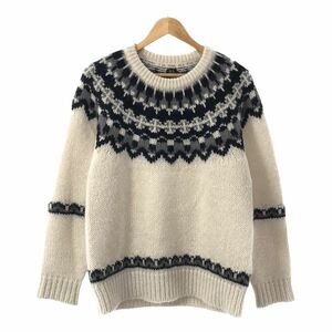 【美品】 BATONER / バトナ― | MOHAIR NORDIC CREW NECK / ノルディック モヘヤ ニット | 2 | アイボリー | メンズ