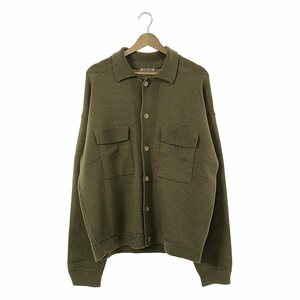 【美品】 AURALEE / オーラリー | UNEVEN WOOL CORD KNIT BLOUSON / ニット ジャケット ブルゾン | 5 | khaki beige | メンズ