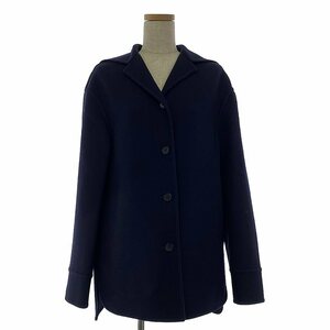 【美品】 JIL SANDER / ジルサンダー | 2022AW | ヴァージンウール コート | 34 | ネイビー | レディース