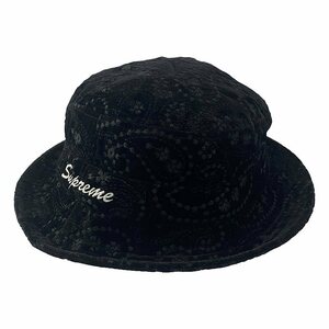 【美品】 SUPREME / シュプリーム | 2023AW | Velvet Paisley Boonie / ベルベット ペイズリー ブーニー バケットハット | M/L | Black