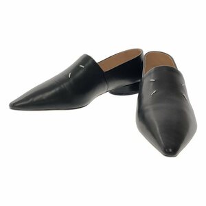 【美品】 Maison Margiela / メゾンマルジェラ | ポインテッドトゥ 4ステッチレザー ローファー | ブラック | レディース