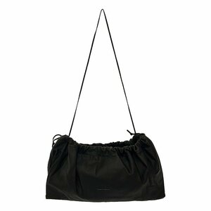 STUDIO AMELIA | maxi drawstring leather bag | black | lady's 