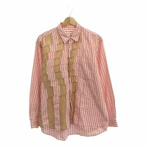COMME des GARCONS SHIRT / コムデギャルソンシャツ | ギンガムチェック 異素材切替 パッチワーク シャツ | M | ピンク | メンズ