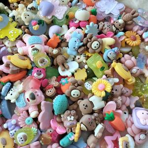  deco parts animal raw materials material flower bear star character plastic parts hand made one Point handmade 