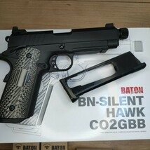 バトンエアソフトBN-SILENT HAWK CO2ガスブローバックNIGHTHAWK CUSTOMGBB予備マガジン_画像2