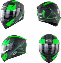 新品 内蔵ゴーグル バイクヘルメット ダブルレンズ ヘルメット フルフェイスヘルメット オープンフェイスヘルメットサイズ：60-61ｃｍ_画像2