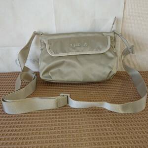 * superior article *B6M1589* shoulder bag * white gray series agnis b. nylon comparatively beautiful.