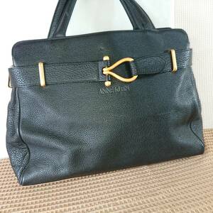 ★美品★F10M1655★ハンドバッグ★ブラック　 ANNE KLEIN　本革　綺麗です　メンズ＆レディース