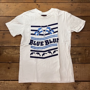 BLUE BLUE ブルーブルー H.R. MARKET　ロゴプリントTシャツ 半袖　メンズ　トップス ホワイト 白 Uネック アメカジ 