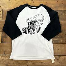 THE REAL McCOY'S / ザ・リアルマッコイズ SURFS UPプリント ラグランtシャツ サイズ４０ 両面プリント コットン ホワイト アメカジ USED_画像1