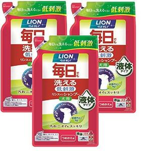 ライオン (LION) ペットキレイ 毎日でも洗えるリンスインシャンプー 犬用 つめかえ用 400mLx3個パック (まとめ買い)