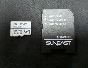 【送料84円】SUNEAST microSD カード 64GB　class10 UHS-1 U3 V30 A1