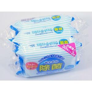  устранение бактерий .... влажные салфетка жизнь . сделано в Японии 30 листов x3P упаковка x1 шт 