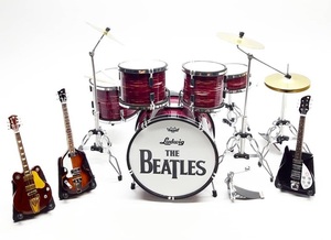 BEATLES wine color Beatles miniature drum guitar set 10cm Mini musical instruments 