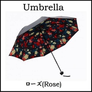 折り畳み傘 軽量 おしゃれ UVカット 晴雨兼用 内側デザイン ローズ rose UD02