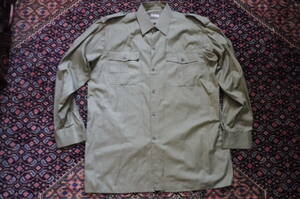未使用　デッドストック ベルギー軍　ABL 1968年　60s　ミリタリーシャツ ワークシャツ　実物　ビンテージ　メンズ　古着　MAAT　39