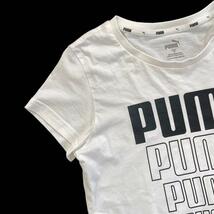 PUMA プーマ 半袖Tシャツ 白 綿 ロゴ グラフィック 半袖 レディース_画像4