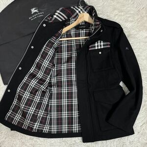 バーバリーブラックレーベル BURBERRY BLACK LABEL 黒 コート ジャケット ウール ミリタリー メルトン