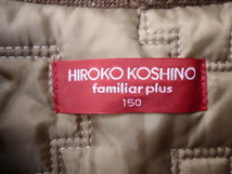 HIROKO KOSHINO familiar plus コシノヒロコ／ファミリア 　コート ステンカラー　ブラウンに点線チェックのツイード　１５０_画像4