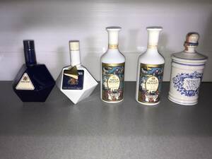 【管K515】未開栓品　WHISKY BRANDY 陶器ボトル 5本セット NIKKA KIRIN-SEAGRAM Paul masson ウイスキー　ブランデー　特級　古酒