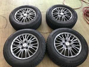 スタッドレス ヨコハマ IG60 21年製 WORK PROMISING 195/65R15 PCD114.3-5穴 6J+50 4本 中古 ノア VOXY オーリス