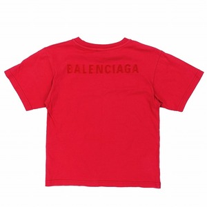  Balenciaga BALENCIAGA 2018 год Kids Logo вышивка футболка cut and sewn короткий рукав вырез лодочкой хлопок 6 красный красный 528617 a45