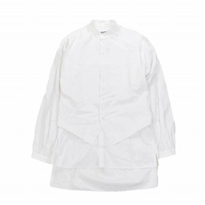 サイト ヨウジヤマモト s'yte 18AW 100/2 COTTON BROAD VEST SHIRT コットン ブロード ベスト シャツ バンドカラー 3 UV-B02-080 a185