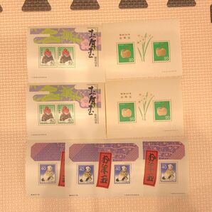 お年玉郵便切手シート　昭和54年　昭和58年　各2シート　昭和57年×3シート
