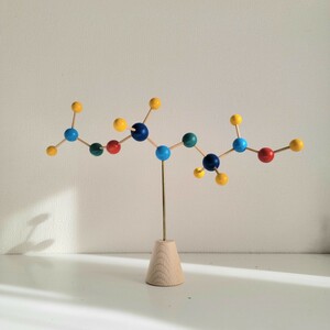  wooden colorful solid objet d'art ornament lamp body model post modern modern Mid-century science space design interior 