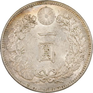 T36★日本銀貨 /明治三十八年 /一円銀貨/ 小型 直径約 38.2mm 重量約 26.9gの画像2