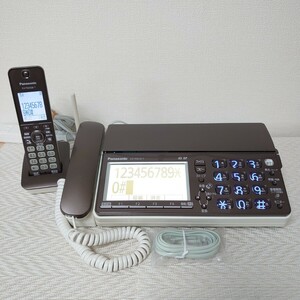 【見てから印刷】Panasonic パナソニック　FAX　KX-PZ610（メタリックブラウン）子機1台・中古インクリボン・新品モジュラーケーブル付き