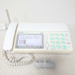 【見てから印刷】Panasonic パナソニック　FAX　KX-PD681（ホワイト）中古インクリボン装填済・新品電話線ケーブル　親機のみ