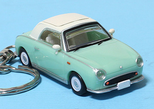 ★☆NISSAN Figaro☆ニッサン フィガロ☆FK10型☆パイクカー☆エメラルド☆ミニカー☆キーホルダー・アクセサリー☆★