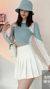 値下げ交渉可　プリーツスカート シンプル JK かわいい新品未使用 ミニスカート 白 韓国