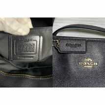 COACH コーチ トートバッグ ハンドバッグ ブラック M1861-F58846 レザー 無地 ブランド物 レディース バッグ 10-11_画像7