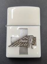 【5639】 1円出品 ジッポ ジッポー ZIPPO インディアン INDIAN 白 動作未確認 着火未確認 喫煙具 ライター ジャンク 現状品 2点まで同梱可_画像1