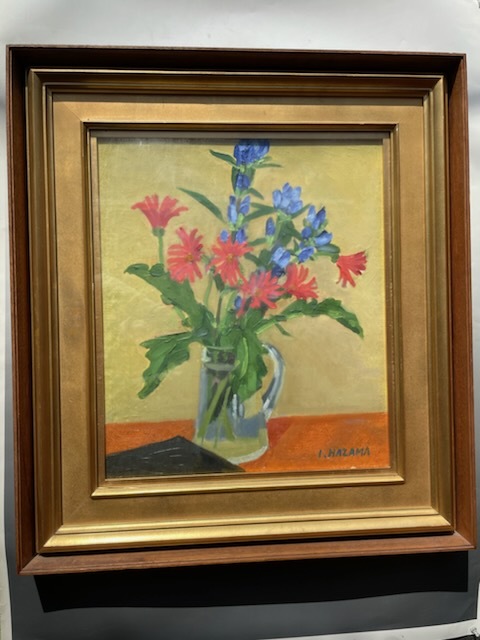 Authentizität garantiert Inosuke Kano Flowers Master Matisse Original Ölgemälde Nr. 10, gerahmt in gutem Zustand, Malerei, Ölgemälde, Stilllebenmalerei