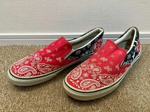 H24☆送料無料☆X-girl×VANS/エックスガール×ヴァンズ コラボスリッポン(バンダナ・ペイズリー柄) サイズ :アウトソール 約29.0CM_画像2