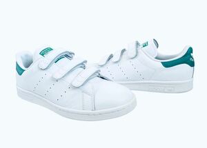 美品!! 希少!! 17年 adidas Originals STAN SMITH CF スタンスミス ベルクロ レザー 白 × 緑 us 11 / 29 ㎝ 天然皮革