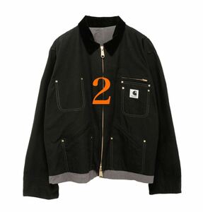 【サイズ2】Sacai Carhartt WIP Reversible Duck Jacket BLACK サカイ カーハート