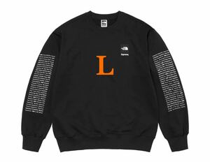 【L】Supreme The North Face Crewneck Black ノースフェイス クルーネック