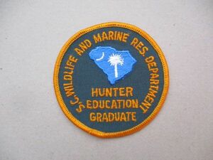 80s S.C.WILDLIFE AND MARINE RES.DEPARTMENT HUNTER EDUCATION GRADUATEワッペン/ハンターSCDNR狩猟ハンティング野鳥ビンテージPATCH V195