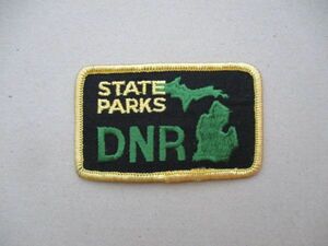 80s STATE PARKS D.N.R.ワッペン ミシガン州立公園/狩猟アウトドア天然資源局DNR林業ビンテージ野生動物PATCH自然アップリケ森林協会 V200