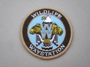 80s 野生動物ウェイステーションWILD LIFE WAYSTATIONワッペン/野鳥ビンテージ動物保護区PATCH白頭鷲ライオンLIONトラ自然アップリケ V200