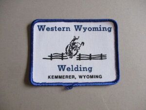 80s WESTERN WYOMING WELDINGワッペン/企業ワイオミング溶接カウボーイ乗馬うまウマ馬Horse競馬PATCH競走馬アップリケ動物 牧場 V200